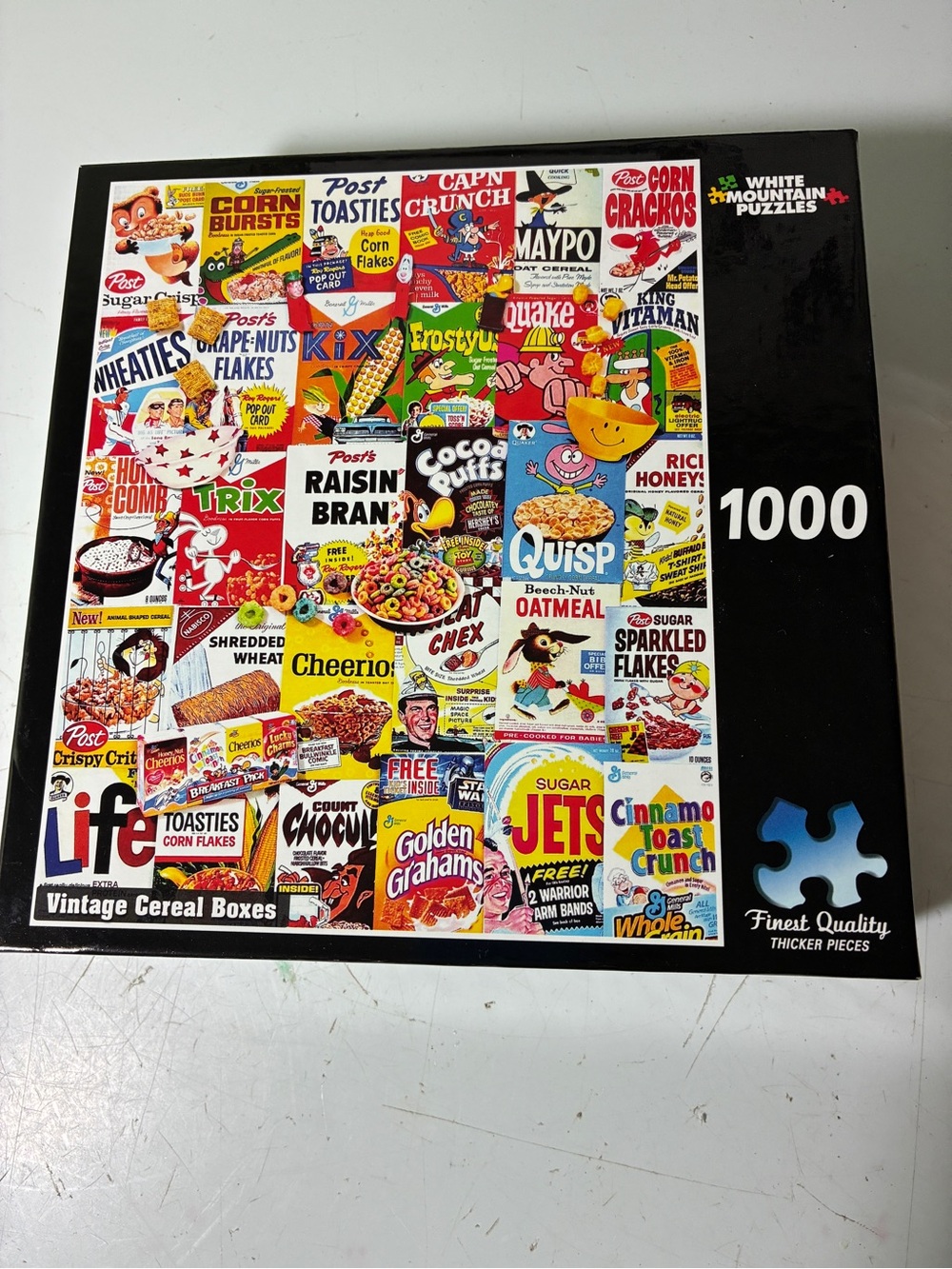 White Mountain Multicolor Vintage Cereal Boxes 1000-Piece Puzzle